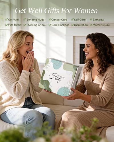 Coralogo Green Get Well Soon Gift Basket Self Care Spa Set with Blanket & Accessories