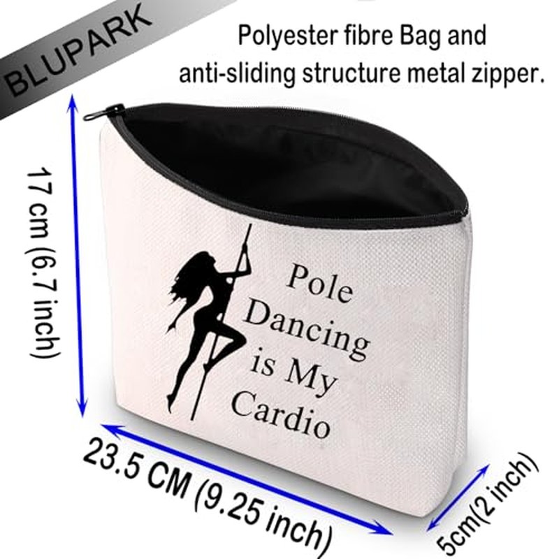 BLUPARK Pole Dancer Gift Pole Dancing is My Cardio Makeup Bag for Pole Dancing Lovers (Pole Dancing is My Cardio)
