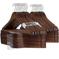 Walnut Wooden Hangers - 60 Pack Heavy Duty Closet Clothes Hangers with Notches - Variation of THIS listing