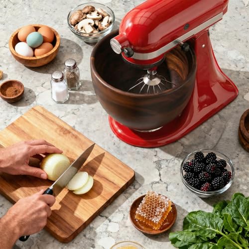 Cofun Premium Acacia Wood Mixing Bowl for KitchenAid 4.5-5 Qt Stand Mixers