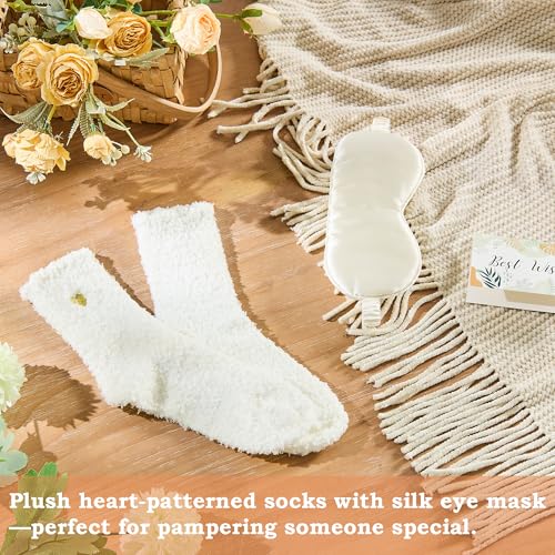 VANJOROY Birthday Gift Basket for Women – Self-Care Sunflower Box, Beige/White