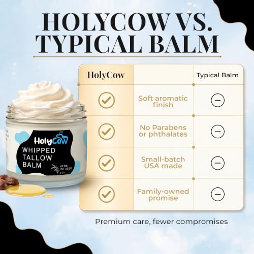 Unscented Grass Fed Beef Tallow for Skin - 2 Ounce Whipped Moisturizer - HolyCow Variation of THIS listing