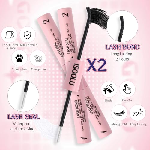 Fairy Lash Clusters Manga Individual Lashes C Curl Wispy Eyelash Clusters WideSpan Eyelash Extension Kit with Lash Bond and Seal Wet-Look Spiky Cluster Lashes (4Fairy Kit)