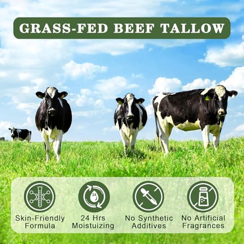Beef Tallow and Honey Balm for Skin - All-Natural Moisturizer Hydrates and Nourishes the Skin, Grass-Fed Beef Tallow & Honey Balm Blend, Deeply Moisturizing for Face & Body Natural Skin Care