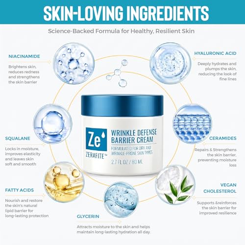 Wrinkle Defense Barrier Cream for Dry & Sensitive Skin - 2.7 fl oz