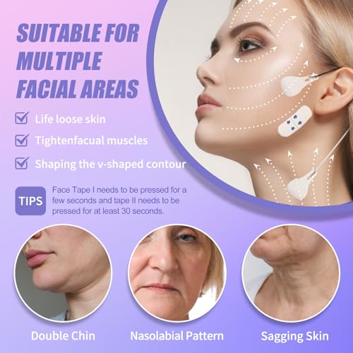 160PCS Face Lift Tape for Wrinkles & Sagging Skin ? Invisible Facelift Strips for Women, Waterproof & Comfortable, Natural V-Shape Lifting Support Aloe Vera