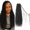 Vynoro 18 in 1 Boho Goddess Locs Crochet Hair Nat&Silk Fiber Pre-Looped 8 Bundles