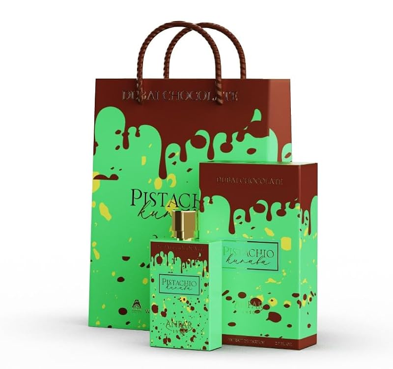 Unisex Dubai Chocolate Perfume with Pistachio, Caramel & Gourmand Notes 2.7 Fl Oz