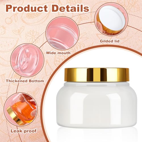 Clear Plastic Sugar Scrub Jars with Gold Lids - 8 oz Pack of 32 - Variation: Clear