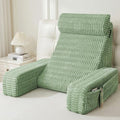 Reading Pillow for Bed Sitting with Large Pockets - Sage Green, Large