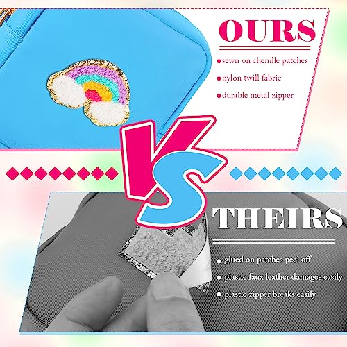 Umigy 12 Pcs Preppy Cosmetic Bags Graduation Gifts Nylon Mini Makeup Bags Bulk Waterproof Cute Travel Pouch Purse for Woman Girl Gifts DIY Daily Use Storage Organizer