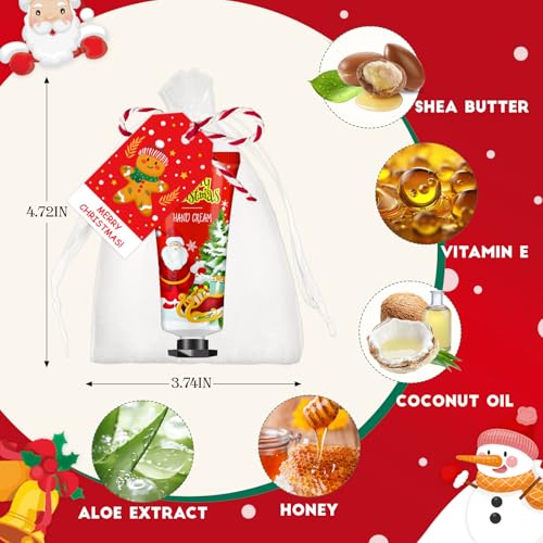 Christmas Hand Cream Gift Set with Organza Bags for Women - 50 Pack