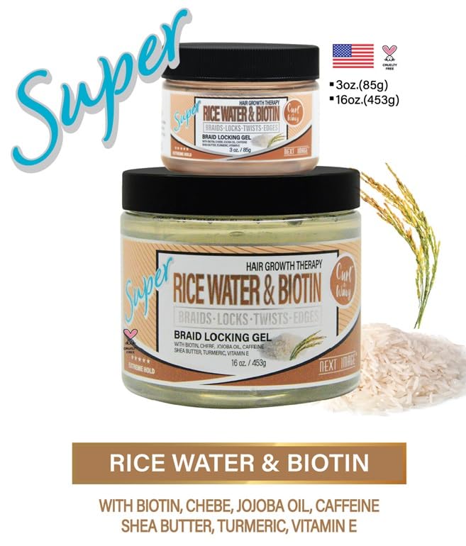 Super Hold Braid Locking Gel with Rice Water - Natural Hair Styling