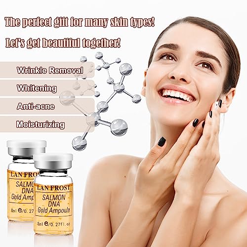 BB Facial Starter Kit Serum Hyaluronic Acid Essence Skin Care Set, Salmon DNA Glod Ampoule 0.27oz 12 Vials, Glow Repair Kit with 7 Different Peptides