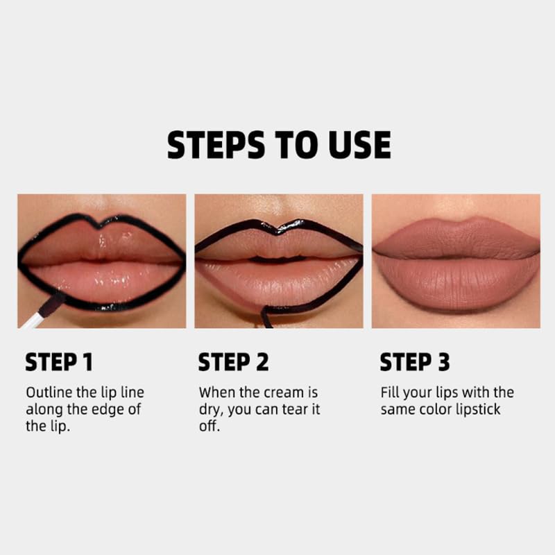 Lip Stain - Peel Off Lip Stain, Lip liner Stain Long Lasting Waterproof with Tweezer, Natural Lip stain Peel Off, Easy to Use, Transfer-proof, Smudge-proof, Stay All Day, Mauve
