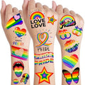 48 PCS Gay Pride Tattoos, Rainbow Temporary Tattoos For Women Men Adults, Temp Bulk LGBTQ LGBT Pride Face Tattoos Accessories, Rainbow Face Stickers, Pride Equality Parade Festival Party Celebrations
