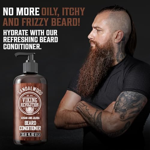 Viking Revolution Beard Conditioner 33.8 Fl Oz Sandalwood - Pack of 1 - Nourishing Hydrating Formula