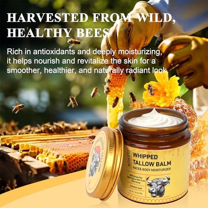 2 Pack Bee Venom Cream,7X Moisturizing Effect than Traditional Tallow Balm,100% Glass Fed Tallow for Skin with Organic Bee Venom,Bee Venom Skin Cream for Dry Skin, Face & Body Moisturizer