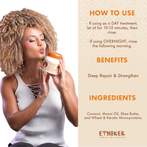 Deep Hair Treatment for Curly & 4C Afro Hair - Hydrating Shea & Coconut
