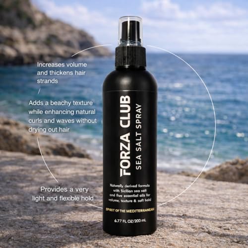 Sea Salt Spray for Men - Volumizing Texturizing Hair Spray with Essential Oils - 6.77 Oz - Free of Alcohol, Parabens & Sulfates