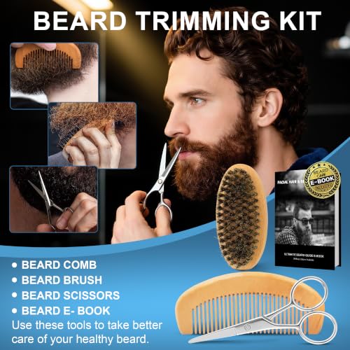 XIKEZAN Beard Kit for Men with Cologne - Softening & Grooming Set