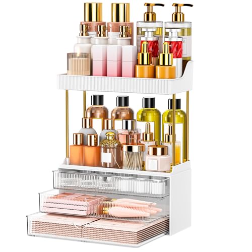 Caktraie Clear 3-Drawer Acrylic Makeup & Bathroom Vanity Organizer - 1 Pack
