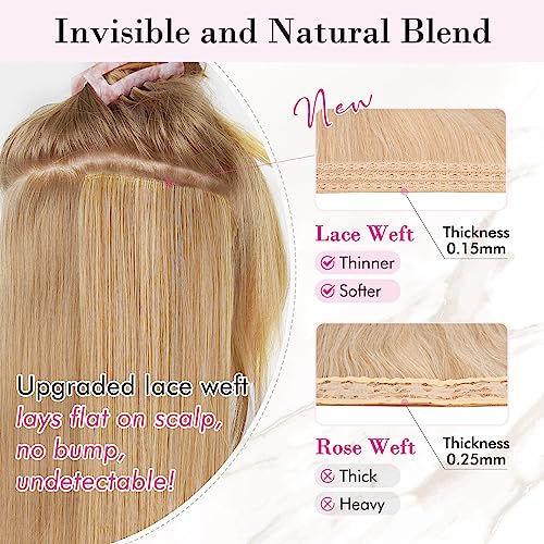 REeCHO Blonde Clip-In Hair Extensions 24 Inch Long Beach Waves Platinum Blonde