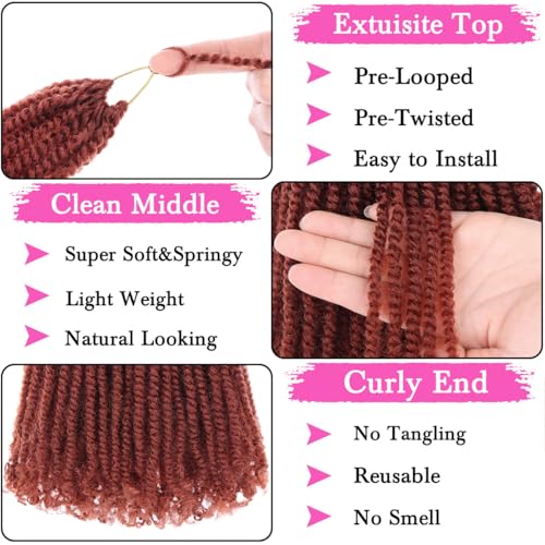 Pre-Twisted Micro Twist Crochet Hair 12 Inch 9 Pack - Natural Synthetic Extensions