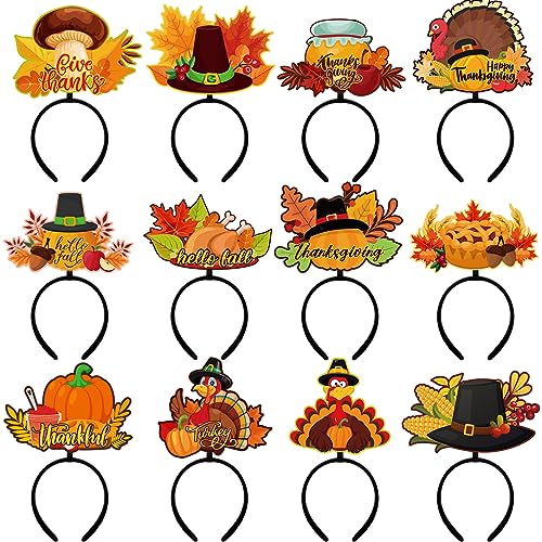 Thanksgiving Turkey Headbands Party Costume Set - 12 Pieces