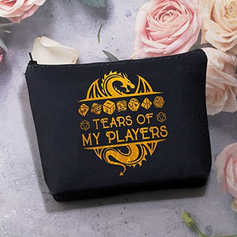 BDPWSS Tears Of My Players Funny RPG Gamer Cosmetic Bag d20 Dice Gift (tears of players bl)