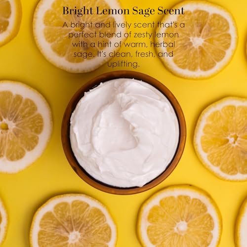 Natural Shea Butter Lemon Sage Body Butter for Dry Skin Moisturizer