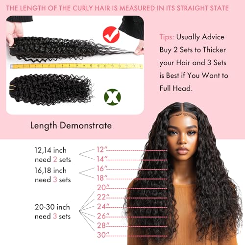 SIYUSI Afro Kinky Curly Clip-In Extensions 16 Inch Brazilian Remy Hair Natural Black