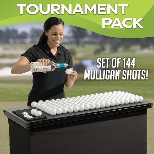 GoSports Mulligan Shot Glasses Pack of 144 | Golf Ball-Shaped Drinkware with Lids