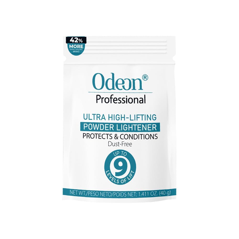 Odeon Professional Ultra-Lifting Powder Lightener - Lifts Up to 9 Levels, Dust-Free Formula for Balayage, Highlights & Full Bleach - Trial Size Hair Bleach Powder