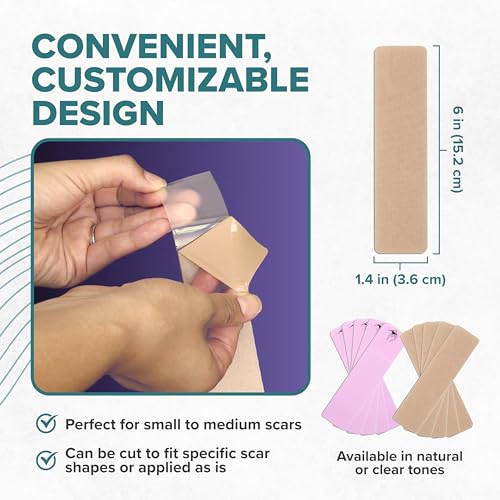 Silicone Scar Sheets Reusable 1.4x6 Inch Natural Skin Care Tape - Biodermis