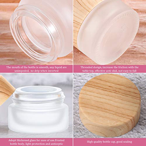 30 Pcs Glass Cosmetic Jars with Leakproof Bamboo Lids - 5 Gram Variations of THIS Listing