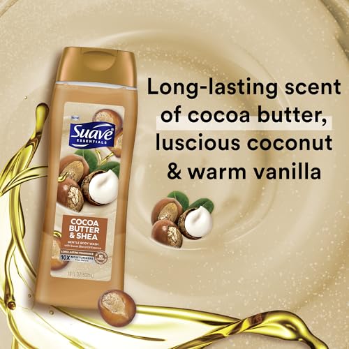 Suave Body Wash Variety 2-Pack, Milk & Honey + Cocoa Butter & Shea ? Gentle Body Washes with Sweet Blend Oil Essence, 18 Oz Ea