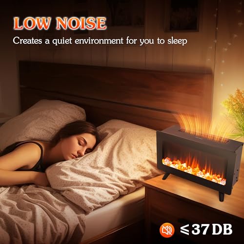 16-Inch Freestanding Electric Fireplace Heater with Realistic 3D Flames