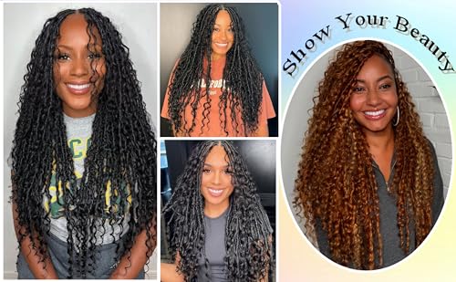 30 Inch Faux Locs Crochet Hair Set - 8 Pack Boho Goddess Locs for Black Women