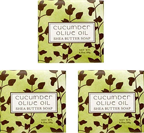 Greenwich Bay Spa Soap Cucumber Olive Oil Shea & Cocoa Butter 6.35 Oz 3-Pack