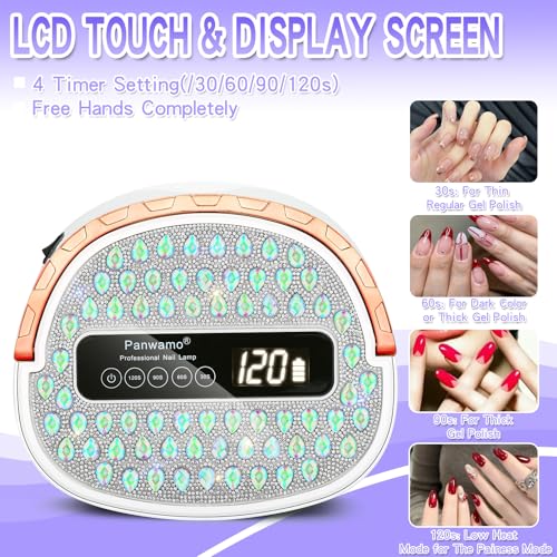 Rechargeable UV LED Nail Lamp with 45 Beads & Handle - Fast Curing for Gel Nails