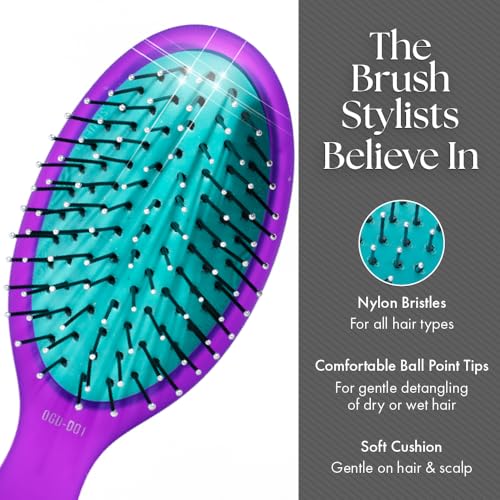 Olivia Garden OG Detangler Brush ? Removable Cushion, Gentle Scalp Massage & Detangling for Wet or Dry, Fine to Medium Hair