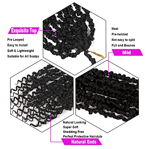 Bileaf Passion Twist Crochet Hair 10 Inch - 8 Pack, Faux Locs for Black Women