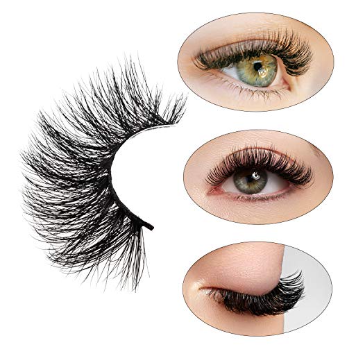 GOO GOO Mink Eyelashes, Middle Long Crossed Cluster Type False Eyelashes 18mm-25mm 5 Styles Multipack Natural Layered Hand Made Strips Siberian 3D Mink Lashes Fluffy Full Fake Eyelashes