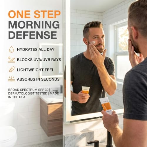 Anthony Day Cream SPF 30 Men¡¯s Face Moisturizer with Sunscreen ? Anti-aging Face Lotion and Broad-Spectrum Sunblock ? Lightweight, Non-Comedogenic Formula for All Skin Types ? 3 Fl Oz