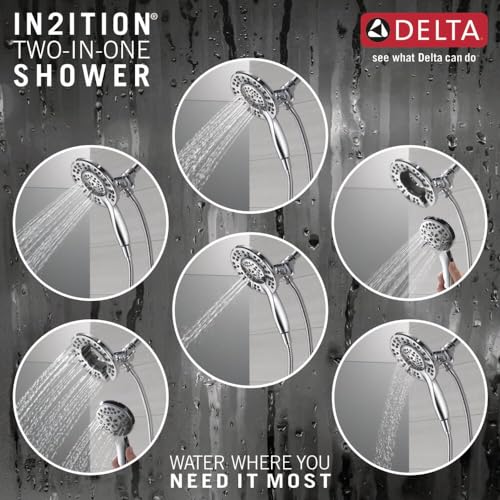 Delta In2ition 2-in-1 Dual Shower Head Chrome 58499 - Handheld & Fixed Spray