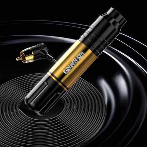Wireless Rotary Tattoo Gun Kit with 1050mAh Battery - Gold Finish, Complete Professional Tattoo Equipment