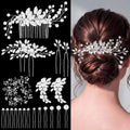 Bride Hair Accessories Pearl Crystal Combs Set - Fresh Style 44 Pieces