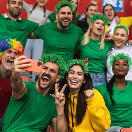 12 Pcs Halloween Fuzzy Headbands Fluffy Yarn Pom Pom Feather Tinsel Party Headwear Head Bopper for Birthday Festival