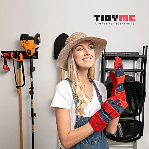 Garage Wall Organizer with Double Hooks - 96 Inch Shovel Holder Wall Mount